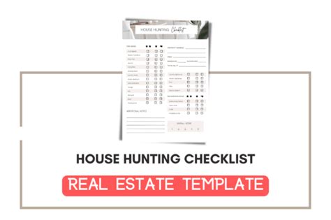 Editable House Hunting Checklist Graphic By Realtor Templates