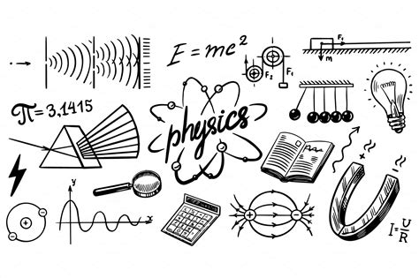 Physics Icons School Symbols Education Illustrations ~ Creative Market
