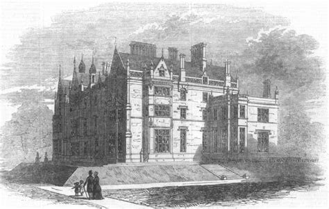 Lancs Exterior Of The Manchester Free Library Antique Print 1851