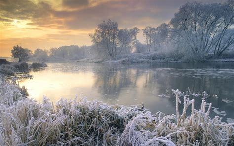 Amazing Winter Lake And Forest Wallpapers Amazing Winter