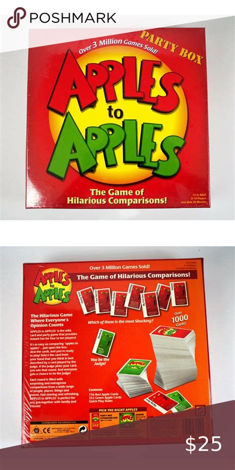 Mattel Apples To Apples Party Box Game Sealed Party In A Box Mattel Instant Fun