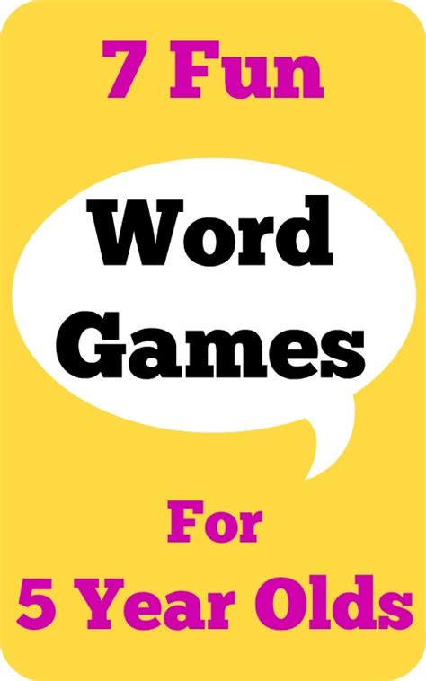 7 Fun Word Games For 5 Year Olds