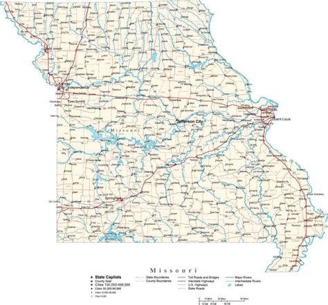 Missouri County Map With Cities And Roads
