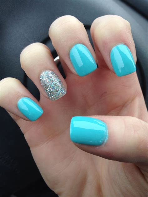 cute light blue nails  glitter blue glitter nails