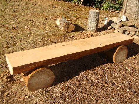 Split Log Bench Made For Me By Scott For My Outdoor Fireplace