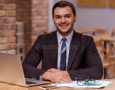 Attractive Businessman Working Stock Photo Image Of Official