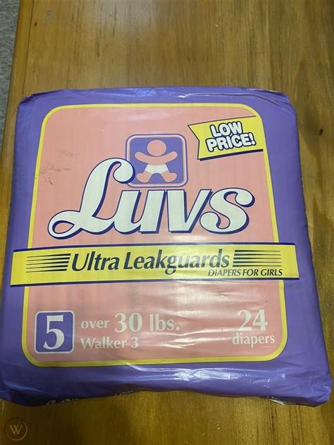 Vintage Luvs Diapers Xl Girls Walker 3 Plastic Backed Size 5 Package