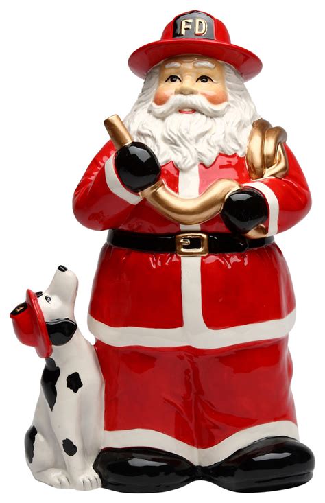 Bathroom canisters are generally made out of high quality and safe materials, meaning that your items remain safe and untouched by any harmful chemicals. Firefighter Santa Cookie Jar - Contemporary - Kitchen ...