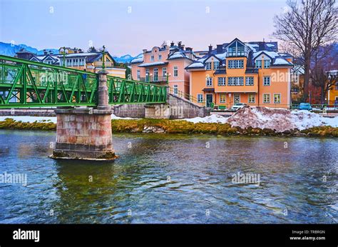 The Old Scenic Mansions Neighbor With The Green Metal Bridge Across The