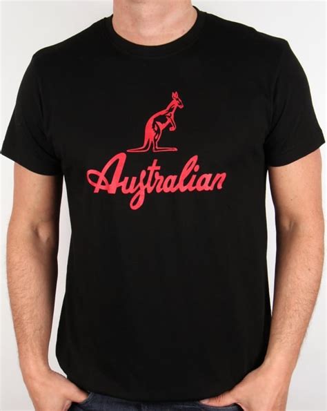 Australian By Lalpina Kangaroo Logo T Shirt Blackredteemenscarrier