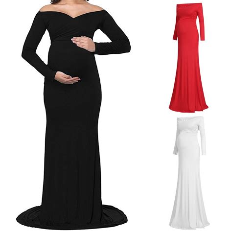 Long Tail Maternity Dresses For Photo Shoot Maternity Photography Props Maxi Dresses For
