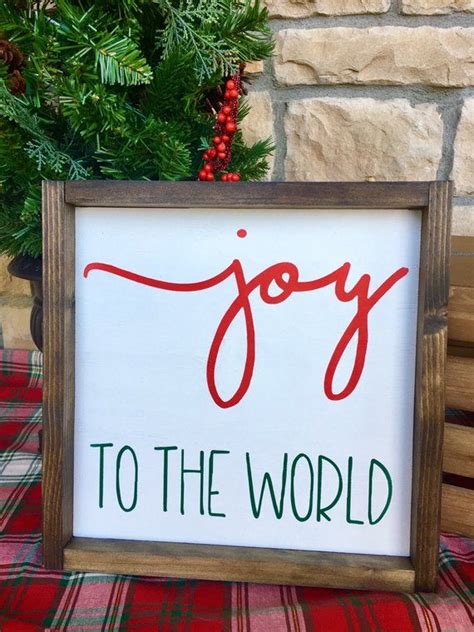 Joy To The World Framed Sign Christmas Wood Sign Christmas Etsy
