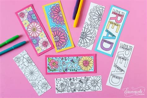 Full color printing on 14pt or 100lb. Summer Coloring Page Bookmarks | Dawn Nicole Designs®