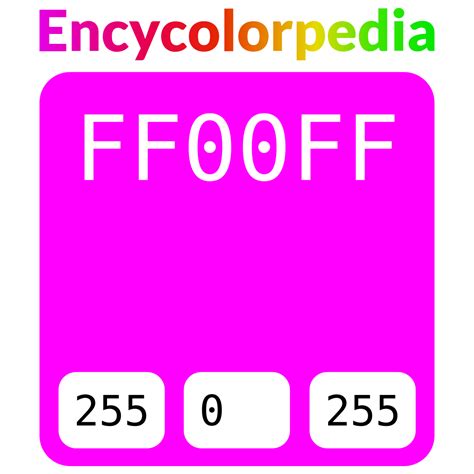 Fuchsia Magenta Ff00ff F0f Código Hex De Combinaciones De