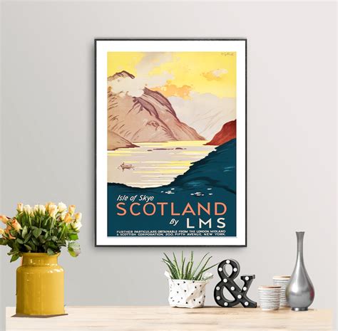 Isle Of Skye Scotland Vintage Travel Poster Poster Paper Etsy