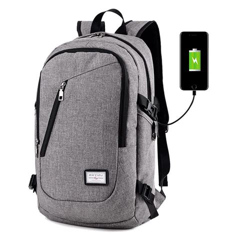 Smart Backpack With A Usb Jack Shoulder Bag Mens 14 Inch