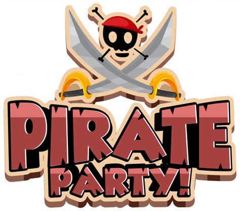 Font Design For Word Pirate Party With Swords And Skull
