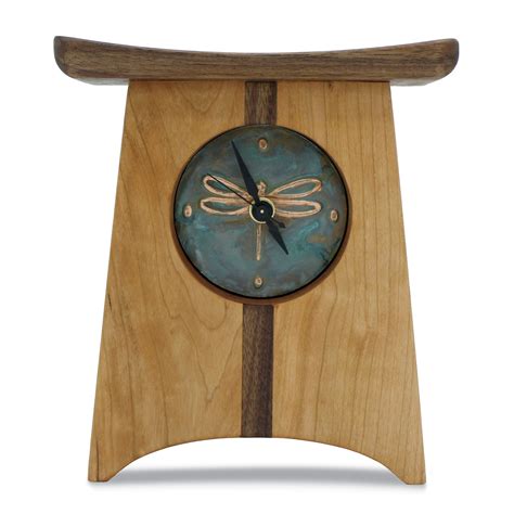 Dragonfly East Of Appalachia Mantel Clock By Desmond Suarez Wood Clock