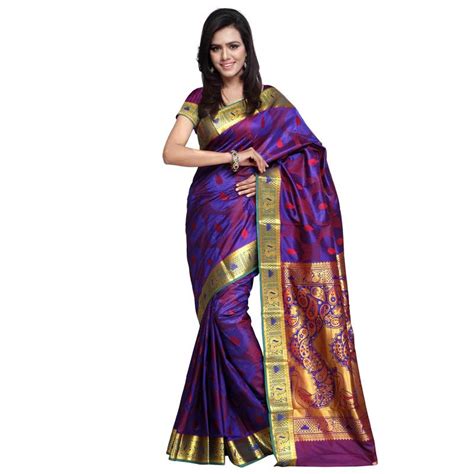 blue printed kanchipuram silk saree with blouse sonal trendz 1649137