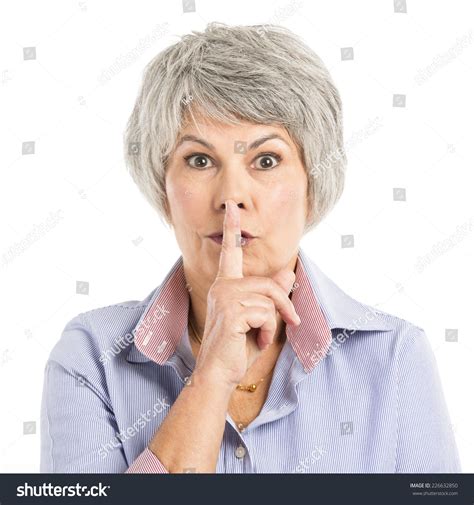 Portrait Elderly Woman Asking Silence Stock Photo Edit Now 226632850