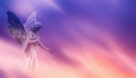 Beautiful Angel In Heaven Panoramic Veiw Stock Photo