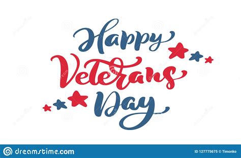 Eerbetoon aan alle veteranen die zijn ingezet in dienst van de vrede: De Gelukkige Kaart Van De Veteranendag Kalligrafiehand Die ...