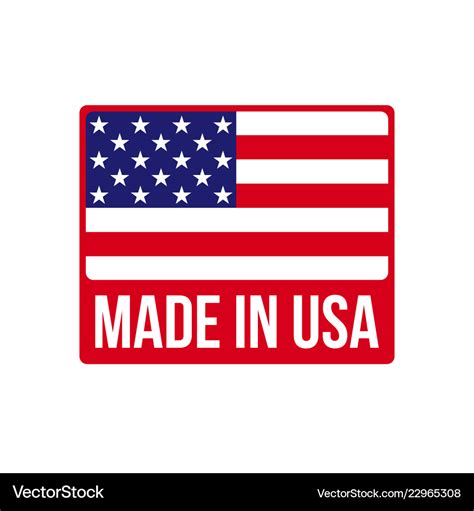 Made In Usa Icon On American Flag Royalty Free Vector Image