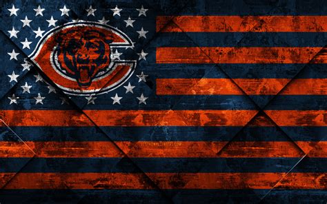 Hämta Bilder Chicago Bears 4k Amerikansk Football Club Grunge Konst