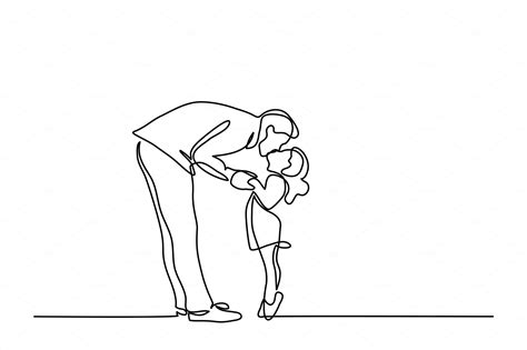father kissing his little daughter people illustrations ~ creative market