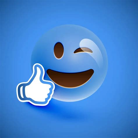 Emoticon With Thumbs Up Vector Illustration Stock Vector Image By