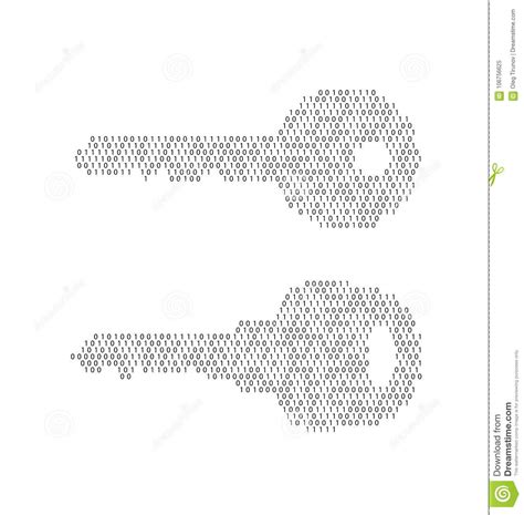Key Made From Binary Code On White Background Stock Vector