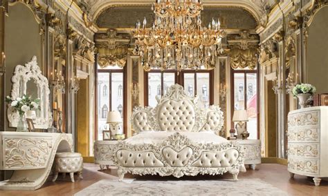 Luxury King Bedroom Set 3 Pcs White Homey Design Hd 8030
