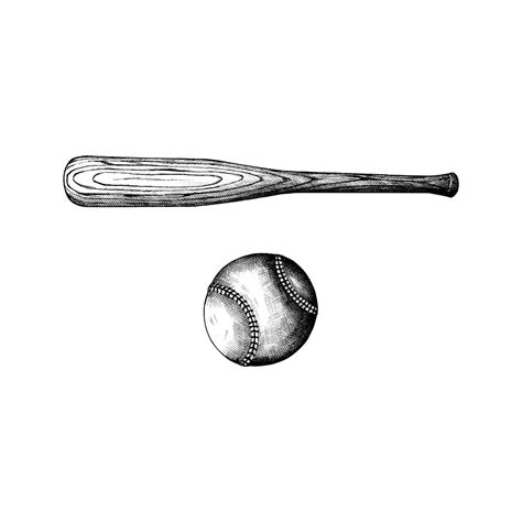 Hand Drawn Baseball Bat And Premium Vector Illustration Rawpixel