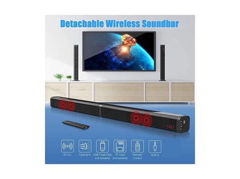 40w Detachable Soundbar Tv Speaker Flat Screen Tv Sound Bar Wired