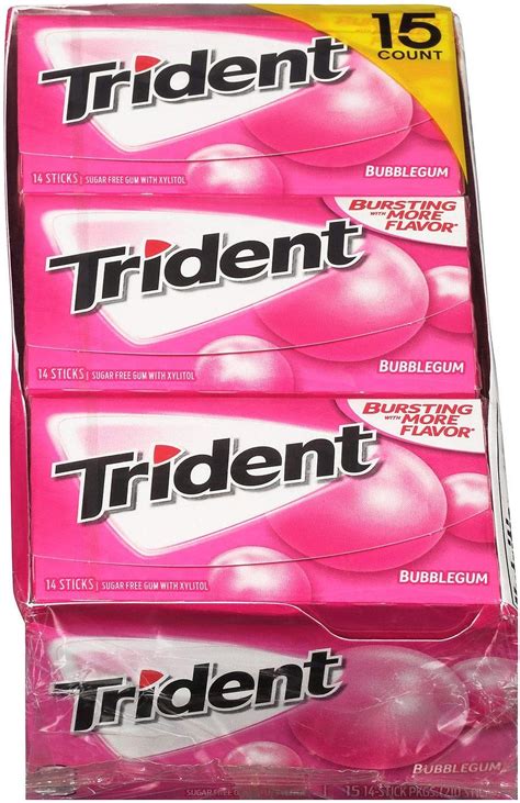 Trident Bubble Gum 14 Stick 15 Count Original Version