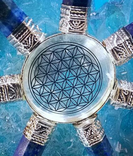 8 Crystal Lapis Lazuli Pyramid Flower Of Life Sacred Geometry Energy Generator