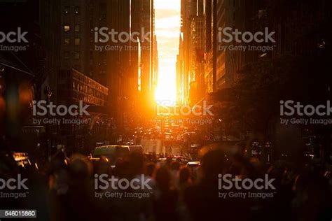 Manhattanhenge New York City Sunset Stock Photo Download Image Now