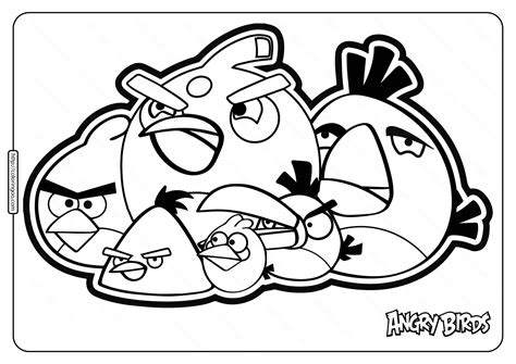 Printable Angry Birds Pdf Coloring Pages - Free Printable Coloring