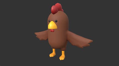 rigged brown chicken character buy royalty free 3d model by bariacg bariacg [9ead8b9