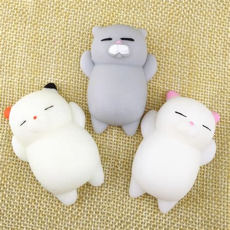 3pcslot Kawaii Cute Mochi Cat Kitten Soft Simulation Cartoon Animal