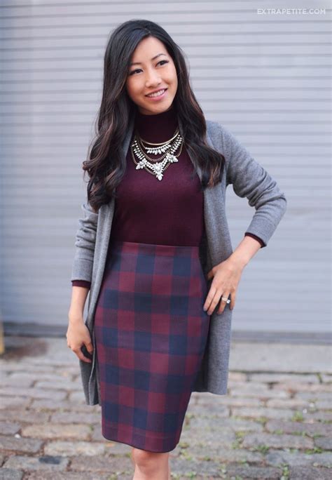 Fall Business Casual Outfit For Work Sweater Pencil Skirt Cardigan