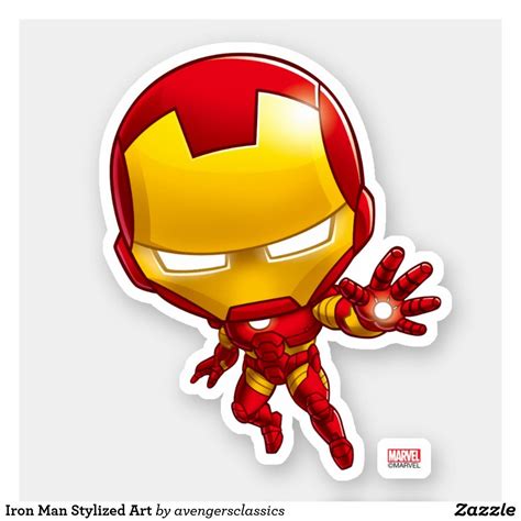 Iron Man Stylized Art Sticker Zazzle Iron Man Cartoon Iron Man