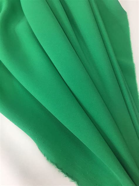 Thin Pure Crepe Fabric Bright Green Color 100 Silk Fabric Etsy