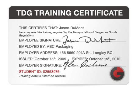 Tdg Certificate Versatile Training Solutions