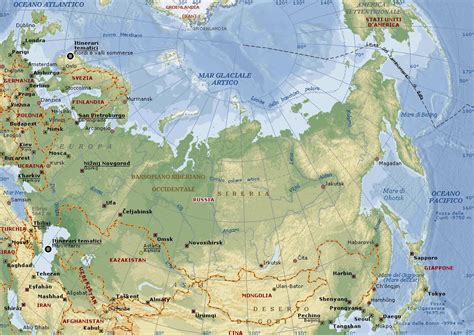 russia carta geografica mappa russa