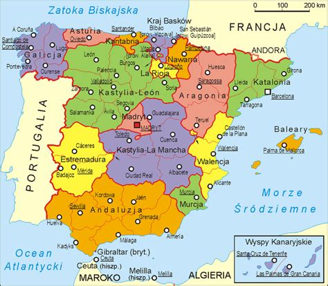 Harta Spania Regiuni Harta