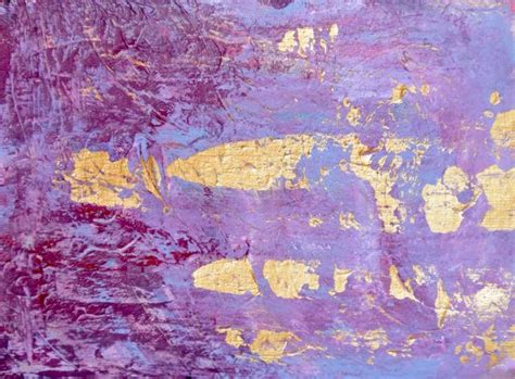 Small Acrylic Painting Abstract Art Purple Blue Gold Modern Etsy