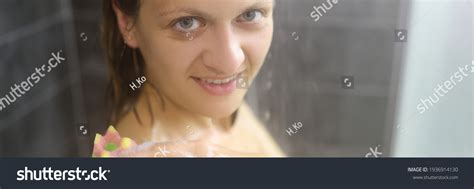Naked Woman Shower Stall Wash Body Stock Photo Shutterstock