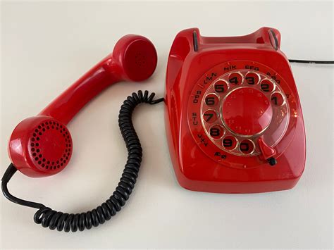 Vintage Red Phone Kirk 73d Plastic Phone Rotary Dial Phone