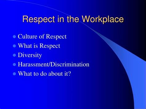 Ppt Respect In The Workplace Powerpoint Presentation Free Download